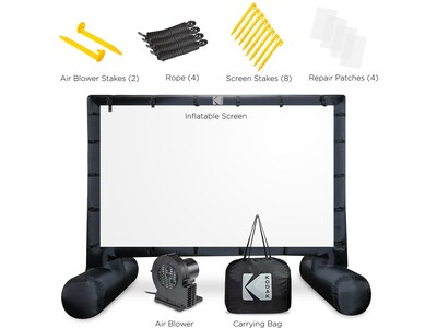 Kodak 144" Manual Floor Projector Screen, White/Black (RODPJINSCR1)