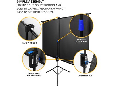 Kodak 100 Manual Tripod Projector Screen, Matte White (RODPJSTS100.16)