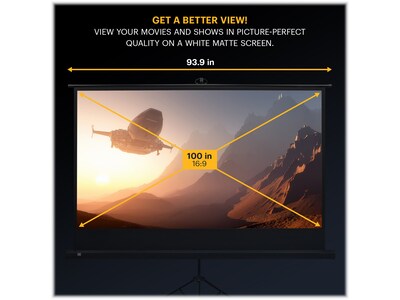 Kodak 100" Manual Tripod Projector Screen, Matte White (RODPJSTS100.16)