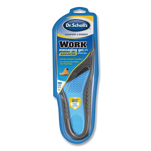 Dr. Scholls Comfort and Energy Work Massaging Gel Insoles, Men Sizes 8-14, 2/Pair