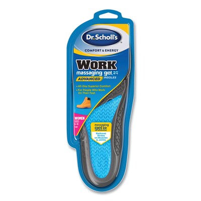 Dr. Scholls Comfort and Energy Work Massaging Gel Insoles, Women Sizes 6-11, 2/Pair