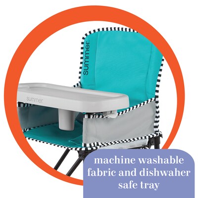 Summer Infant Pop 'N Dine High Chair 2.0, Aqua Sugar (22554)
