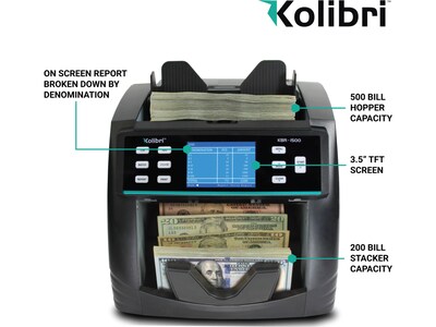 Kolibri Bill Counter, Black (KBR-1500)