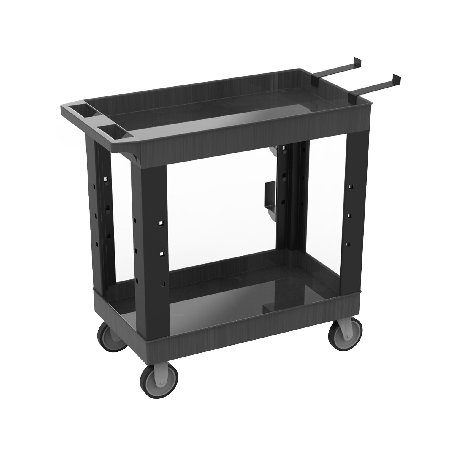 Luxor Polyethylene Mobile Utility Cart with Swivel Wheels, Black (EC11-NDUST-B)