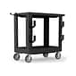 Luxor 2-Shelf Polyethylene Mobile Utility Cart with Swivel Wheels, Black (EC21-NDUST-B)