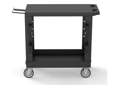 Luxor 2-Shelf Polyethylene Mobile Utility Cart with Swivel Wheels, Black (EC21-NDUST-B)