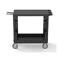 Luxor 2-Shelf Polyethylene Mobile Utility Cart with Swivel Wheels, Black (EC21-NDUST-B)