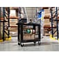 Luxor 2-Shelf Polyethylene Mobile Utility Cart with Swivel Wheels, Black (EC21-NDUST-B)