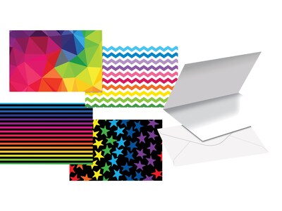 Better Office Cards with Envelopes, 4 x 6, Bright Shapes, 100/Pack (64574-100PK)