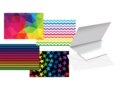 Better Office Cards with Envelopes, 4" x 6", Bright Shapes, 100/Pack (64574-100PK)