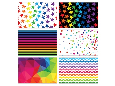 Better Office Cards with Envelopes, 4" x 6", Bright Shapes, 100/Pack (64574-100PK)