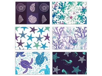 Better Office Cards with Envelopes, 4" x 6", Sea Life, 50/Pack (64559-50PK)