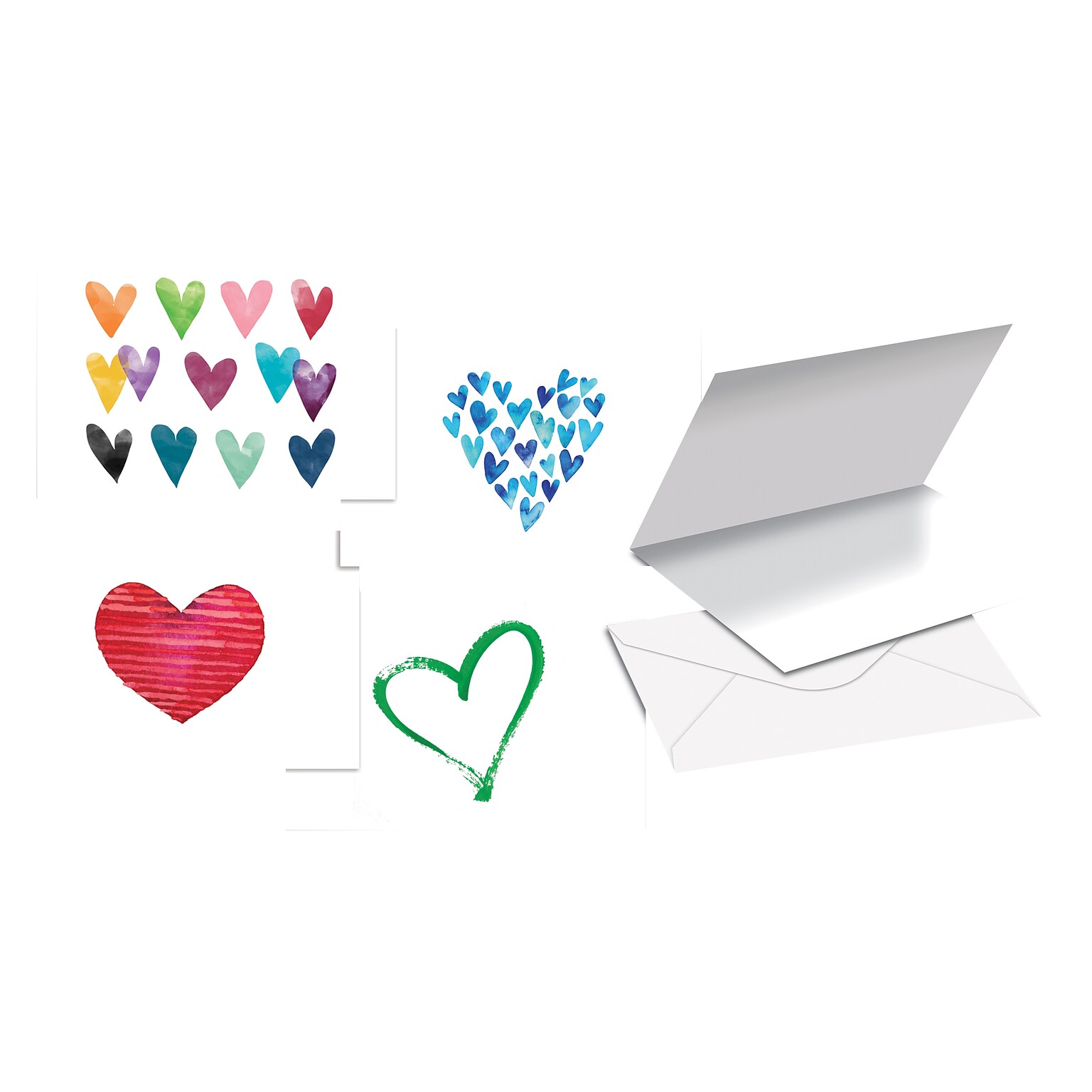 Better Office Cards with Envelopes, 4 x 6, Hearts, 100/Pack (64563-100PK)