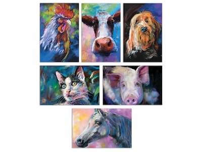 Better Office Cards with Envelopes, 4" x 6", Farm Animals, 50/Pack (64556-50PK)
