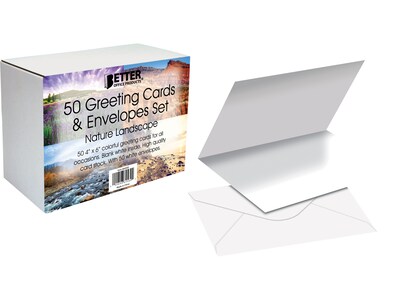 Better Office Cards with Envelopes, 4 x 6, Nature Landscape, 50/Pack (64569-50PK)