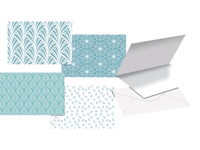 Better Office Cards with Envelopes, 4 x 6, Blue Hue Floral, 100/Pack (64566-100PK)