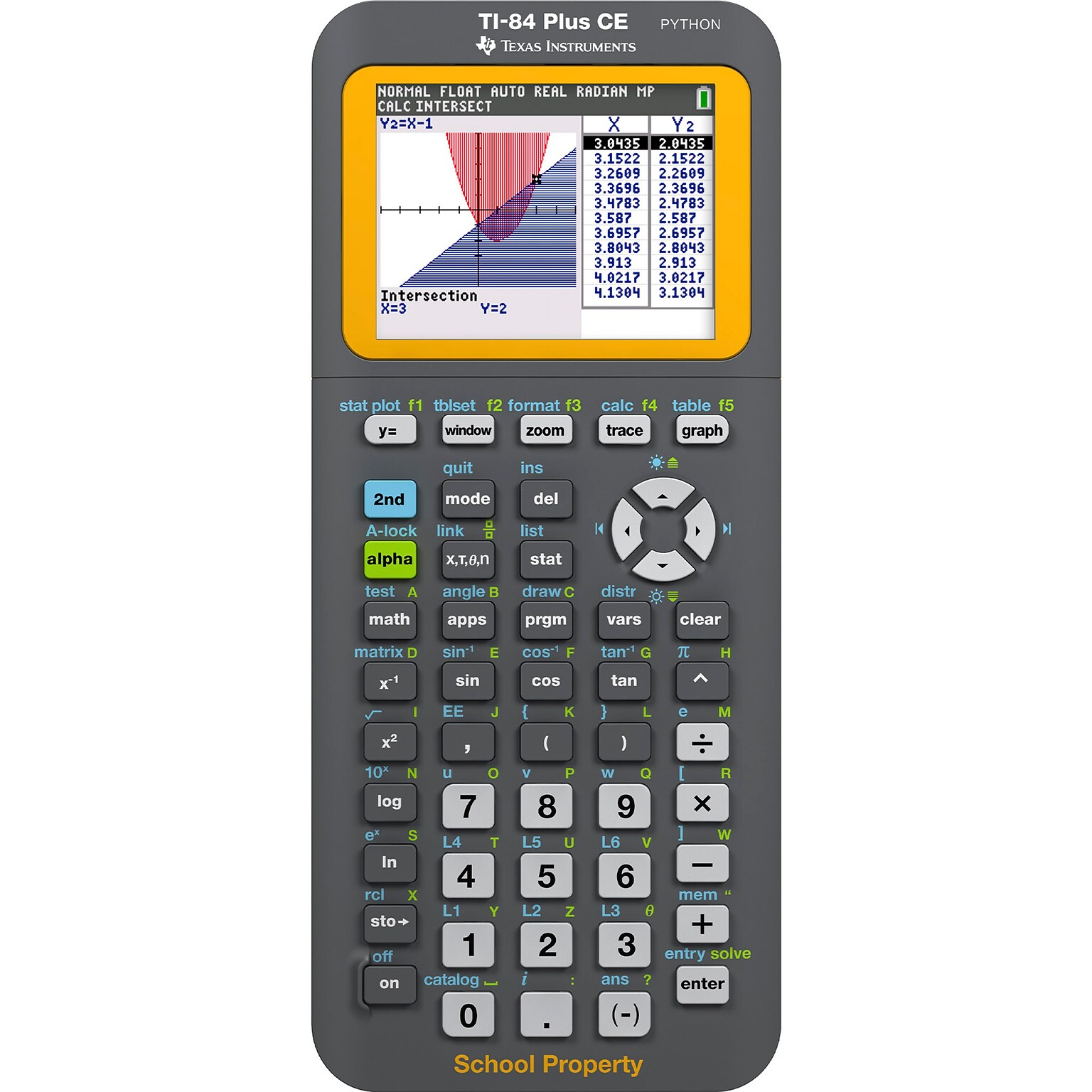 Texas Instruments TI-84 PLUS CE CAS Python Graphing Calculator, Teacher Pack, Yellow/Black, 10/Pack (TI84PLUSCETPK)