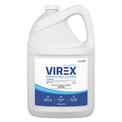 Virex All-Purpose Disinfectant Cleaner, Lemon Scent, 1 gal Container, 2/Carton