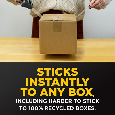 Scotch® Box Lock™ Shipping Packing Tape with Refillable Dispensers, Clear, 1.88 in x 54.6 yd, 4 Roll