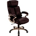 Hanover Atlas Faux-Leather Swivel Executive Office Chair, Brown, HOC0010