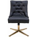 Hanover Edina Tufted Faux Leather Adjustable Gas Lift Seating Office Chair, Black, HOC0017