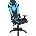 Hanover Commando Fabric Ergonomic High-Back Adjustable Gas Lift Seating Gaming Chair, Black and Electric Blue, HGC0103