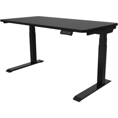 Hanover 24"- 49" Adjustable Sit or Stand Assembled Electric Desk with Adjustable and Programmable Heights, Black, HSD0421-BLK