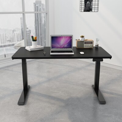 Hanover 24"- 49" Adjustable Sit or Stand Assembled Electric Desk with Adjustable and Programmable Heights, Black, HSD0421-BLK