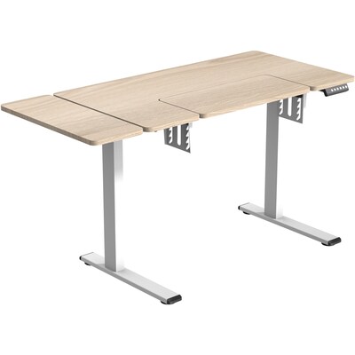 Hanover 29- 49 Sit or Stand Electric Sewing or Work Desk with Adjustable Heights, Natural, HSD0410-NAT