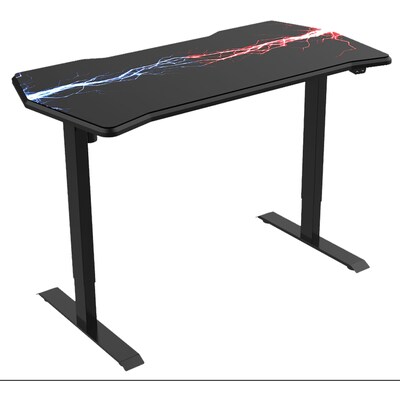 Hanover 28- 48 Adjustable Sit or Stand Electric Gaming Desk, Black, HGD0504-BLK