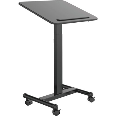 Hanover 29- 45 Sit or Stand Rolling Desk with Adjustable Height and Bag Hook, Black, HSD0408-BLK