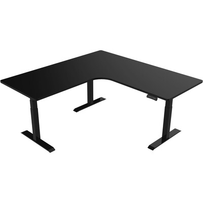 Hanover 23- 48 Sit or Stand Electric L-Shaped Desk with Triple Motor System, Black, HSD0452-BLK