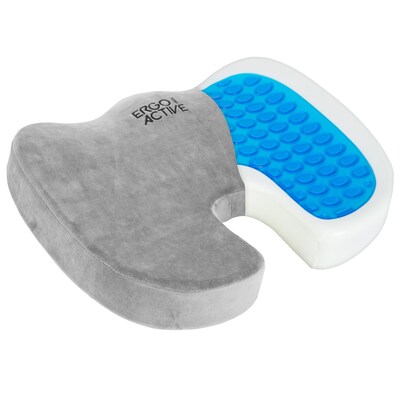 Mount-It! ErgoActive Cooling Gel Coccyx Seat Cushion, Gray (CL-1201)