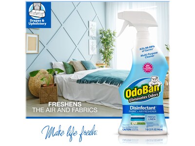 ODOBAN Deodorizer Spray, Fresh Linen Scent, 1 Qt., 6/Pack (910701Q6-STP)