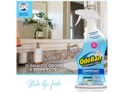 ODOBAN Deodorizer, Fresh Linen Scent, 4/Pack (91LING2Q2-STP)