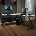 Flash Furniture 72W L-Shaped Computer Corner Desk, White (NANCD22181WHBK)