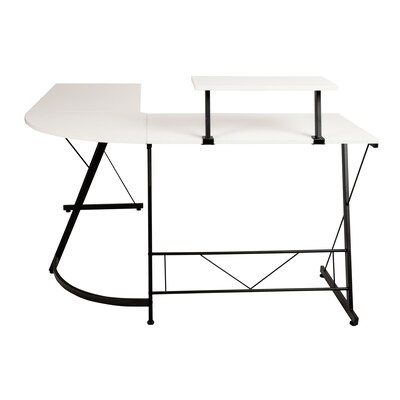 Flash Furniture 72"W L-Shaped Computer Corner Desk, White (NANCD22181WHBK)