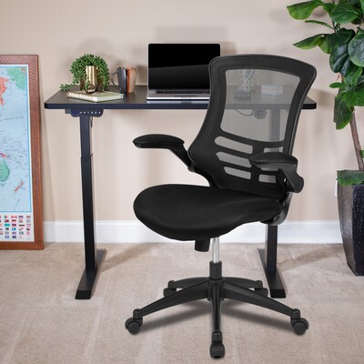 Flash Furniture Electric 27"H - 44"H Adjustable Standing Desk with Black Mesh Task Office Chair, Black (BNBLX5STDBK)
