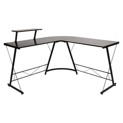 Flash Furniture 72W L-Shaped Computer Corner Desk, Black (NANCD22181BKBK)