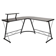 Flash Furniture 72W L-Shaped Computer Corner Desk, Black (NANCD22181BKBK)