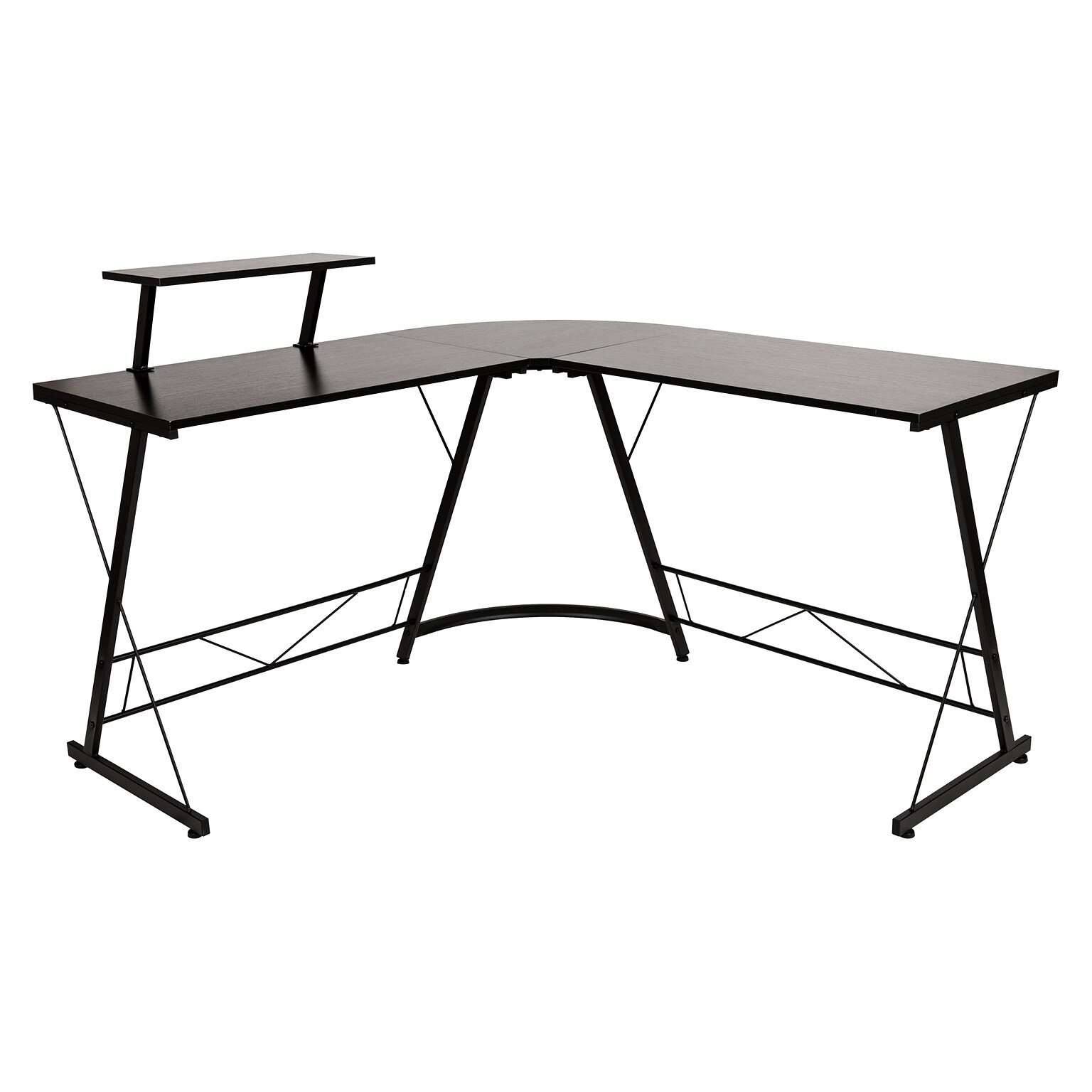 Flash Furniture 72W L-Shaped Computer Corner Desk, Black (NANCD22181BKBK)