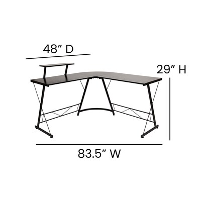 Flash Furniture 72"W L-Shaped Computer Corner Desk, Black (NANCD22181BKBK)
