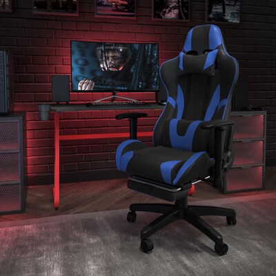 Flash Furniture X30 Ergonomic LeatherSoft Swivel Gaming Chair, Blue (CH187230BL)