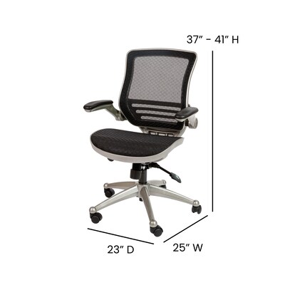 Flash Furniture Warfield Ergonomic Mesh Swivel Mid-Back Executive Office Chair, Black with Graphite Silver Frame (BL8801XBKGR)