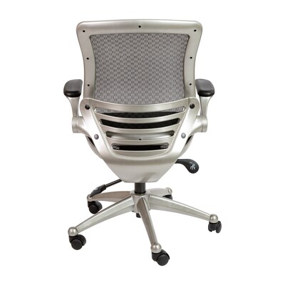 Flash Furniture Warfield Ergonomic Mesh Swivel Mid-Back Executive Office Chair, Black with Graphite Silver Frame (BL8801XBKGR)