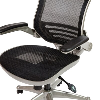 Flash Furniture Warfield Ergonomic Mesh Swivel Mid-Back Executive Office Chair, Black with Graphite Silver Frame (BL8801XBKGR)