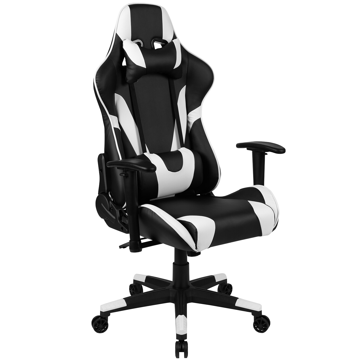 Flash Furniture X20 Ergonomic LeatherSoft Swivel Reclining Gaming Chair, Black (CH1872301BK)