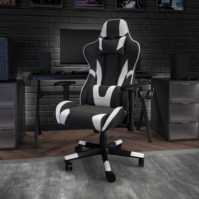 Flash Furniture X20 Ergonomic LeatherSoft Swivel Reclining Gaming Chair, Black (CH1872301BK)