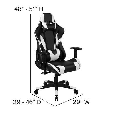 Flash Furniture X20 Ergonomic LeatherSoft Swivel Reclining Gaming Chair, Black (CH1872301BK)