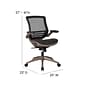 Flash Furniture Warfield Ergonomic Mesh Swivel Mid-Back Executive Office Chair, Black with Gold Frame (BL8801X)